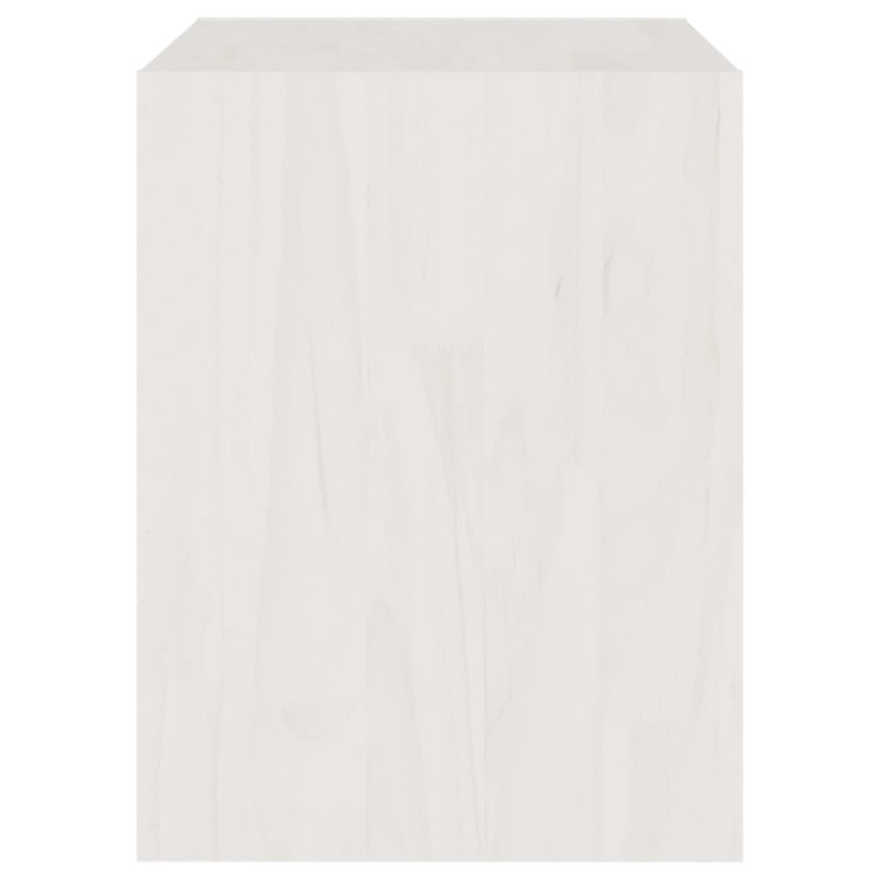 Produktbild för Sängbord vit 40x30,5x40 cm massiv furu