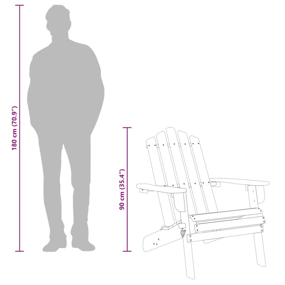 Produktbild för Adirondackstol massivt akaciaträ