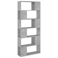 Miniatyr av produktbild för Bokhylla/Rumsavdelare betonggrå 80x24x186 cm konstruerat trä