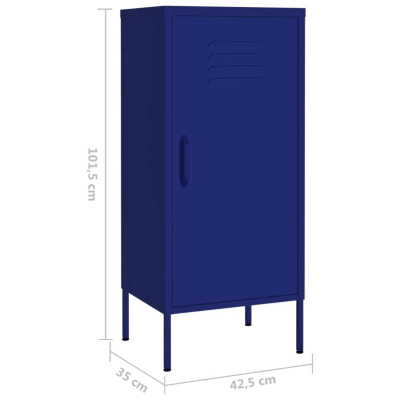 Produktbild för Förvaringsskåp marinblå 42,5x35x101,5 cm stål