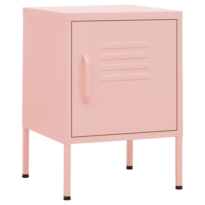 Produktbild för Nattduksbord rosa 35x35x51 cm stål