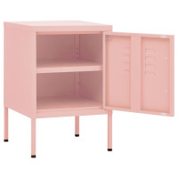 Miniatyr av produktbild för Nattduksbord rosa 35x35x51 cm stål