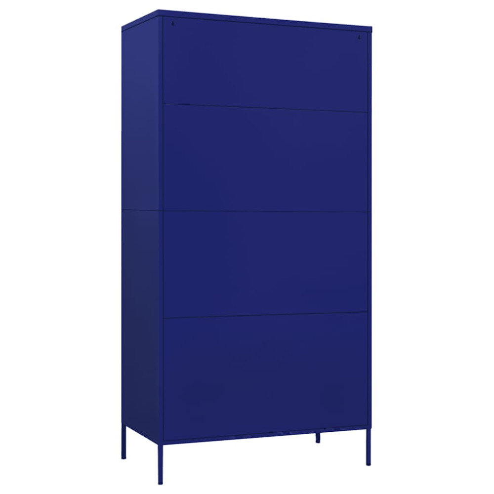 Produktbild för Garderob 90x50x180 cm marinblå stål