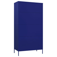 Produktbild för Garderob 90x50x180 cm marinblå stål