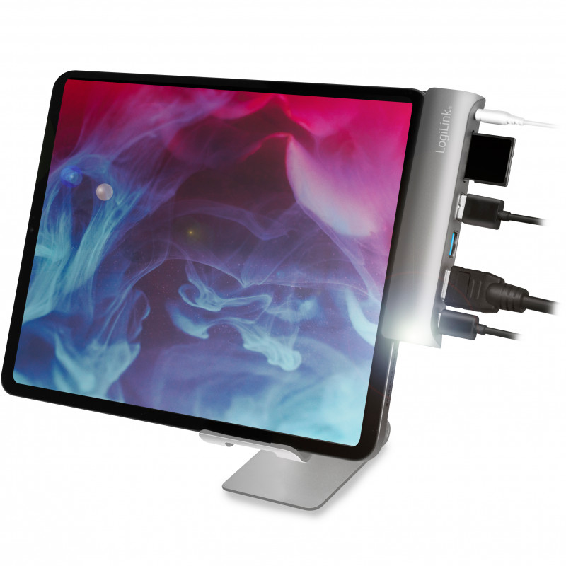 Produktbild för USB-dockningsstation iPad 7-port USB3.2 Alu