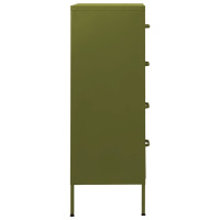 Miniatyr av produktbild för Byrå olivgrön 80x35x101,5 cm stål