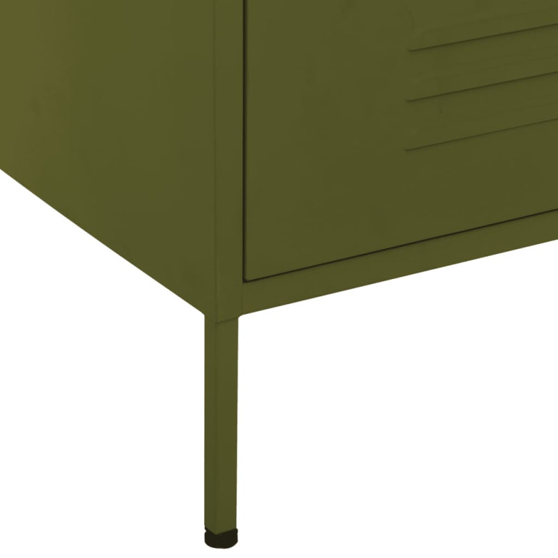 Produktbild för Byrå olivgrön 80x35x101,5 cm stål