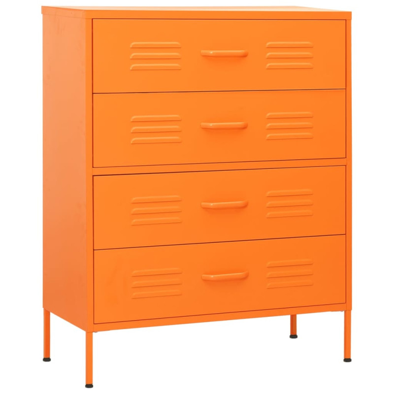 Produktbild för Byrå orange 80x35x101,5 cm stål