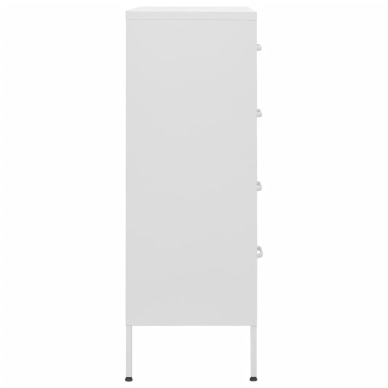 Produktbild för Byrå vit 80x35x101,5 cm stål