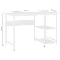 Produktbild för Datorbord vit 105x55x72 cm MDF och metall