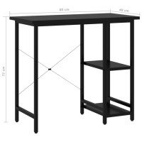 Produktbild för Datorbord svart 80x40x72 cm MDF och metall