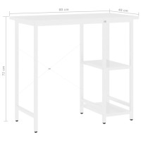 Produktbild för Datorbord vit 80x40x72 cm MDF och metall