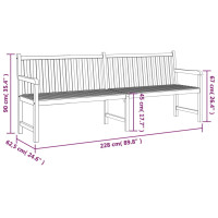 Produktbild för Trädgårdsbänk 228 cm massiv teak
