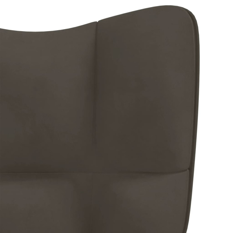 Produktbild för Gungstol med fotpall mörkgrå sammet