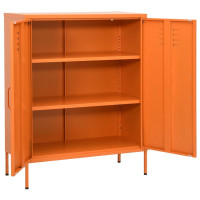 Produktbild för Förvaringsskåp orange 80x35x101,5 cm stål