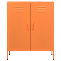 Produktbild för Förvaringsskåp orange 80x35x101,5 cm stål