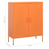 Produktbild för Förvaringsskåp orange 80x35x101,5 cm stål