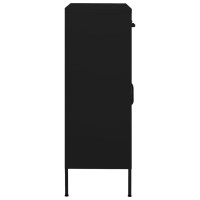 Produktbild för Förvaringsskåp svart 80x35x101,5 cm stål