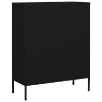 Produktbild för Förvaringsskåp svart 80x35x101,5 cm stål