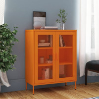 Produktbild för Förvaringsskåp orange 80x35x101,5 cm stål