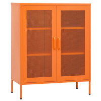 Produktbild för Förvaringsskåp orange 80x35x101,5 cm stål