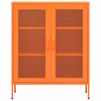 Produktbild för Förvaringsskåp orange 80x35x101,5 cm stål