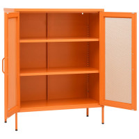 Produktbild för Förvaringsskåp orange 80x35x101,5 cm stål