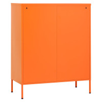 Produktbild för Förvaringsskåp orange 80x35x101,5 cm stål