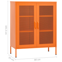 Produktbild för Förvaringsskåp orange 80x35x101,5 cm stål