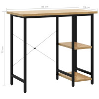 Produktbild för Datorbord svart och ljus ek 80x40x72 cm MDF och metall