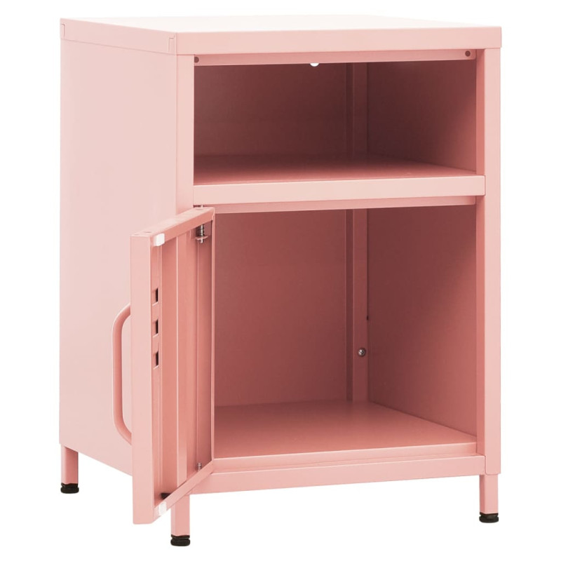 Produktbild för Sängbord rosa 35x35x51 cm stål