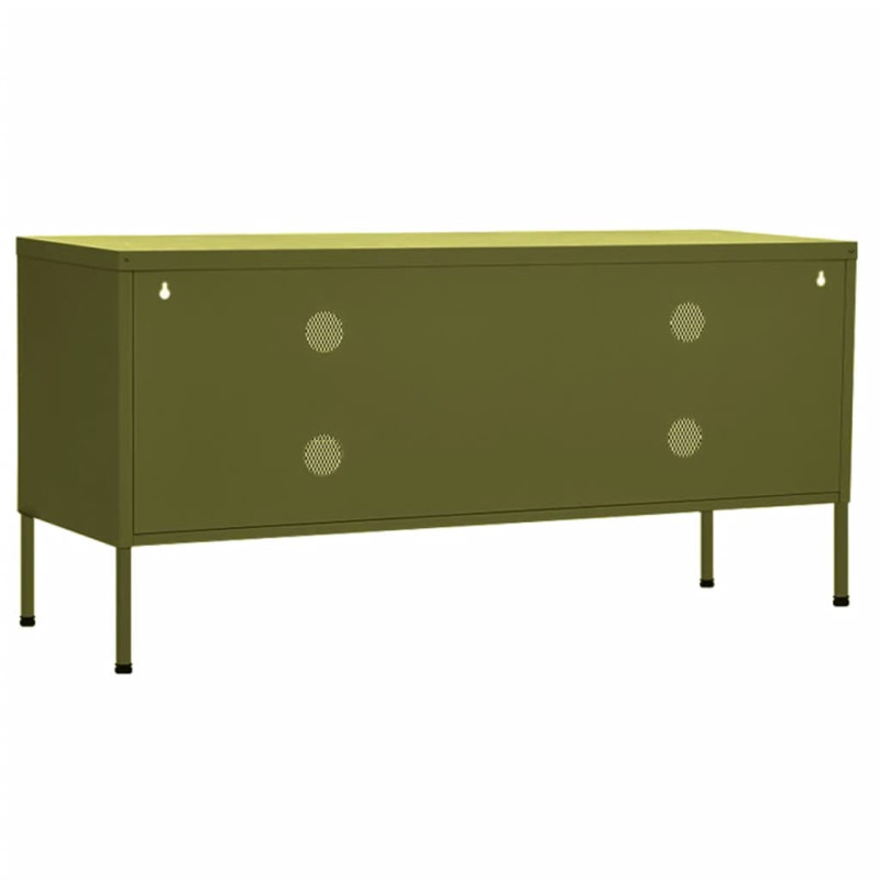 Produktbild för Tv-bänk olivgrön 105x35x50 cm stål