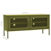 Miniatyr av produktbild för Tv-bänk olivgrön 105x35x50 cm stål
