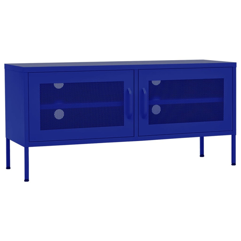 Produktbild för Tv-bänk marinblå 105x35x50 cm stål
