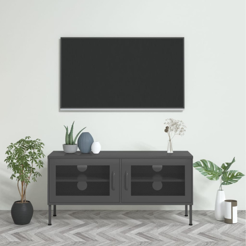 Produktbild för Tv-bänk antracit 105x35x50 cm stål