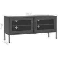 Miniatyr av produktbild för Tv-bänk antracit 105x35x50 cm stål