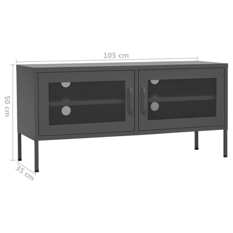 Produktbild för Tv-bänk antracit 105x35x50 cm stål