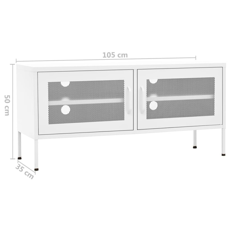 Produktbild för Tv-bänk vit 105x35x50 cm stål