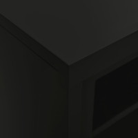 Produktbild för Dokumentskåp med skjutdörr svart 90x40x90 cm stål