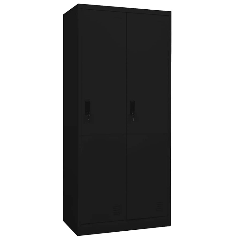 Produktbild för Garderob svart 80x50x180 cm stål