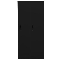 Produktbild för Garderob svart 80x50x180 cm stål