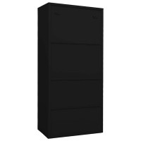 Produktbild för Garderob svart 80x50x180 cm stål