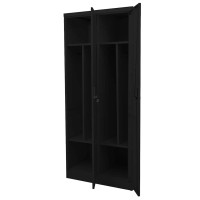 Produktbild för Garderob svart 80x50x180 cm stål
