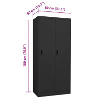 Produktbild för Garderob antracit 80x50x180 cm stål