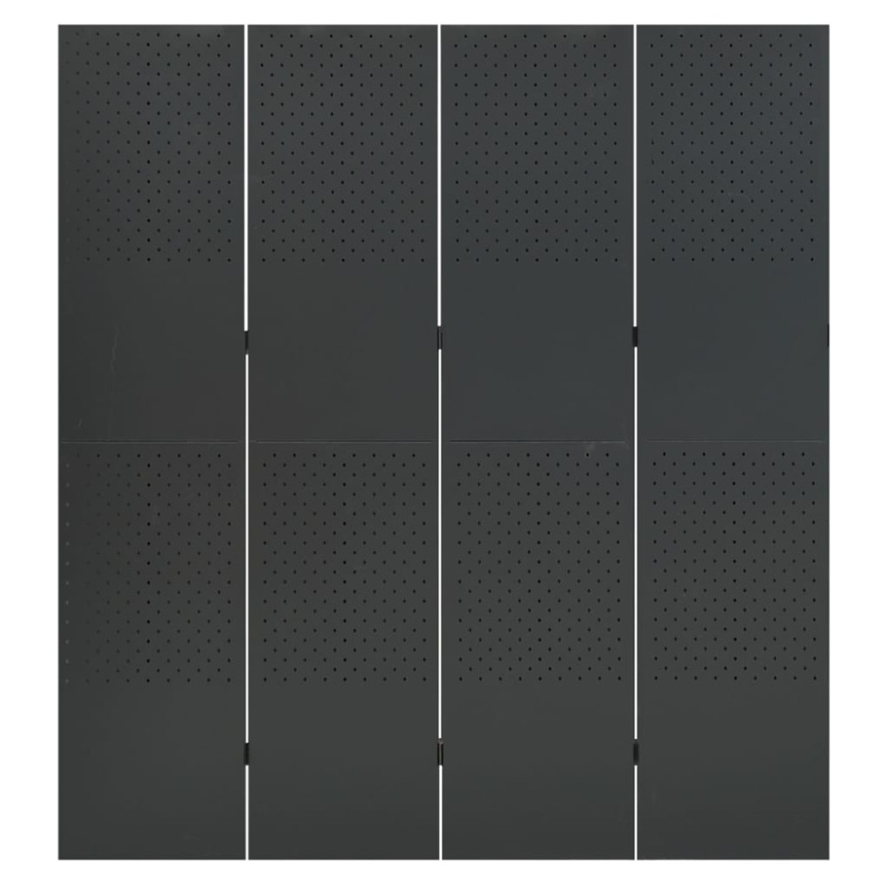 Produktbild för Rumsavdelare 4 paneler antracit 160x180 cm stål