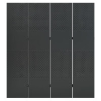 Produktbild för Rumsavdelare 4 paneler antracit 160x180 cm stål