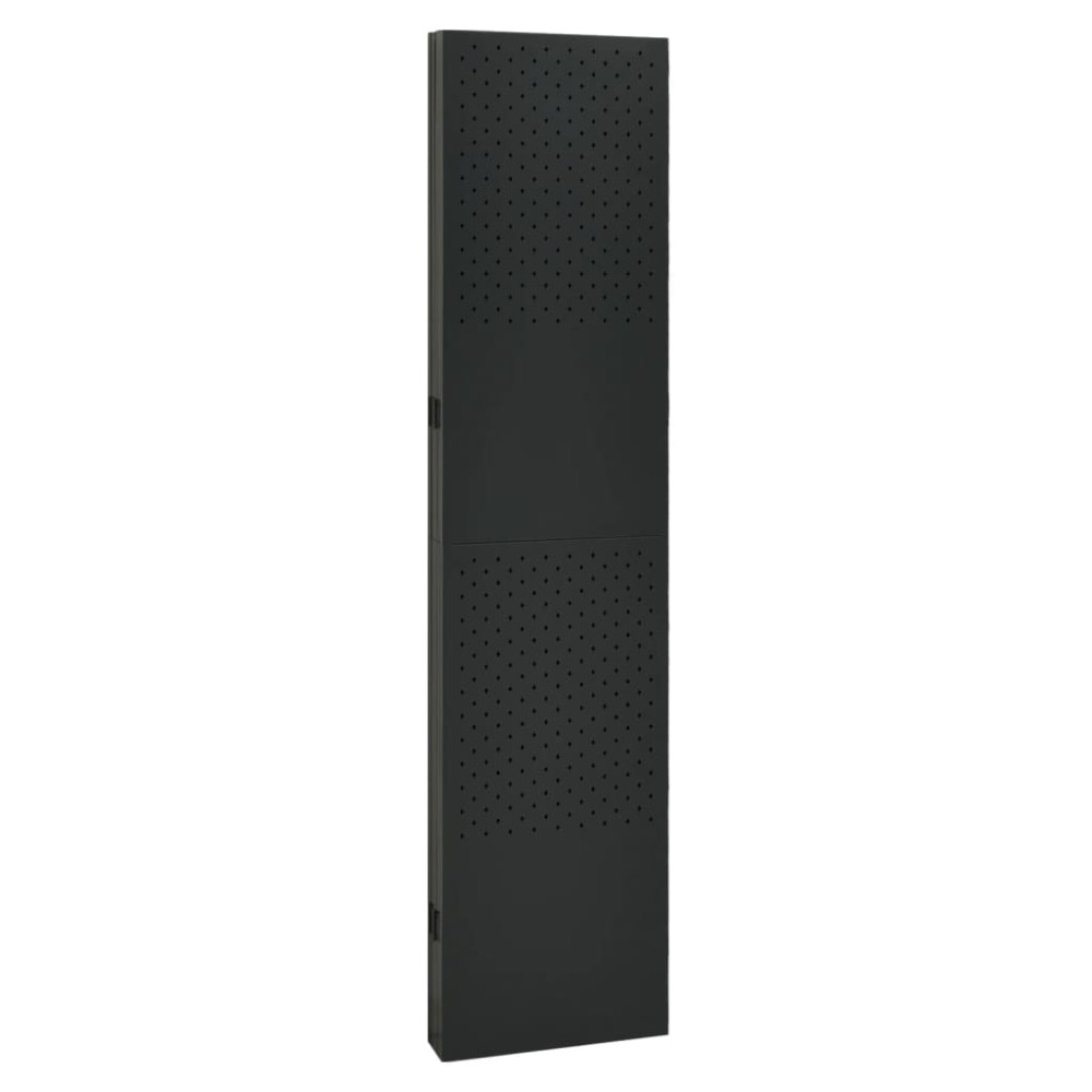 Produktbild för Rumsavdelare 5 paneler svart 200x180 cm stål