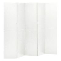 Miniatyr av produktbild för Rumsavdelare 5 paneler vit 200x180 cm stål