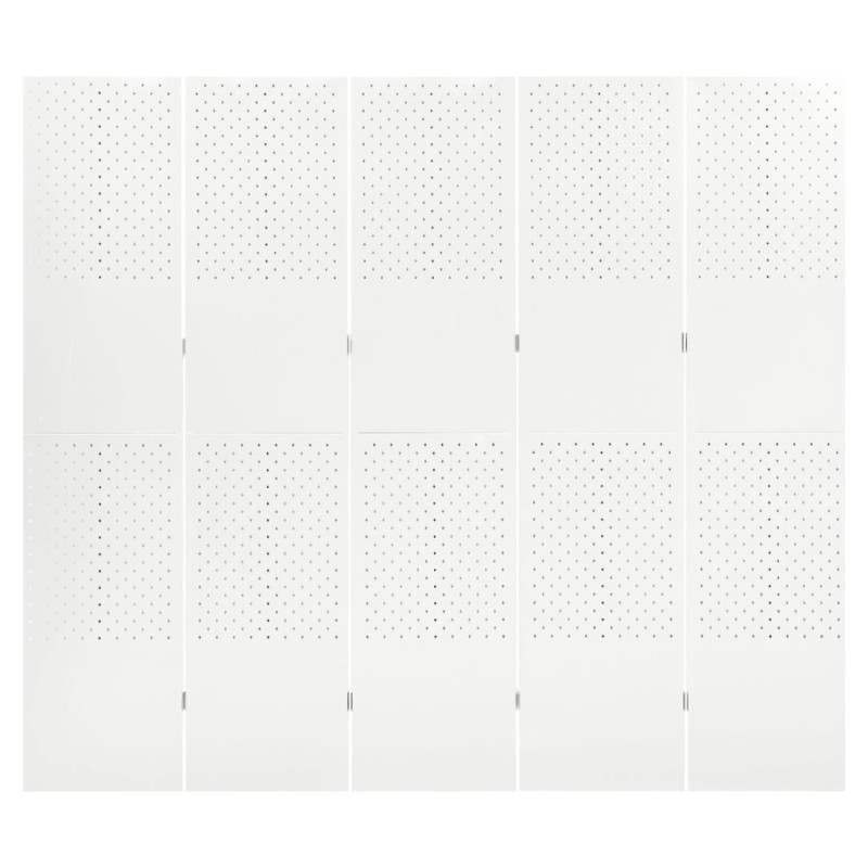Produktbild för Rumsavdelare 5 paneler vit 200x180 cm stål