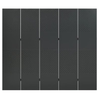 Produktbild för Rumsavdelare 5 paneler antracit 200x180 cm stål